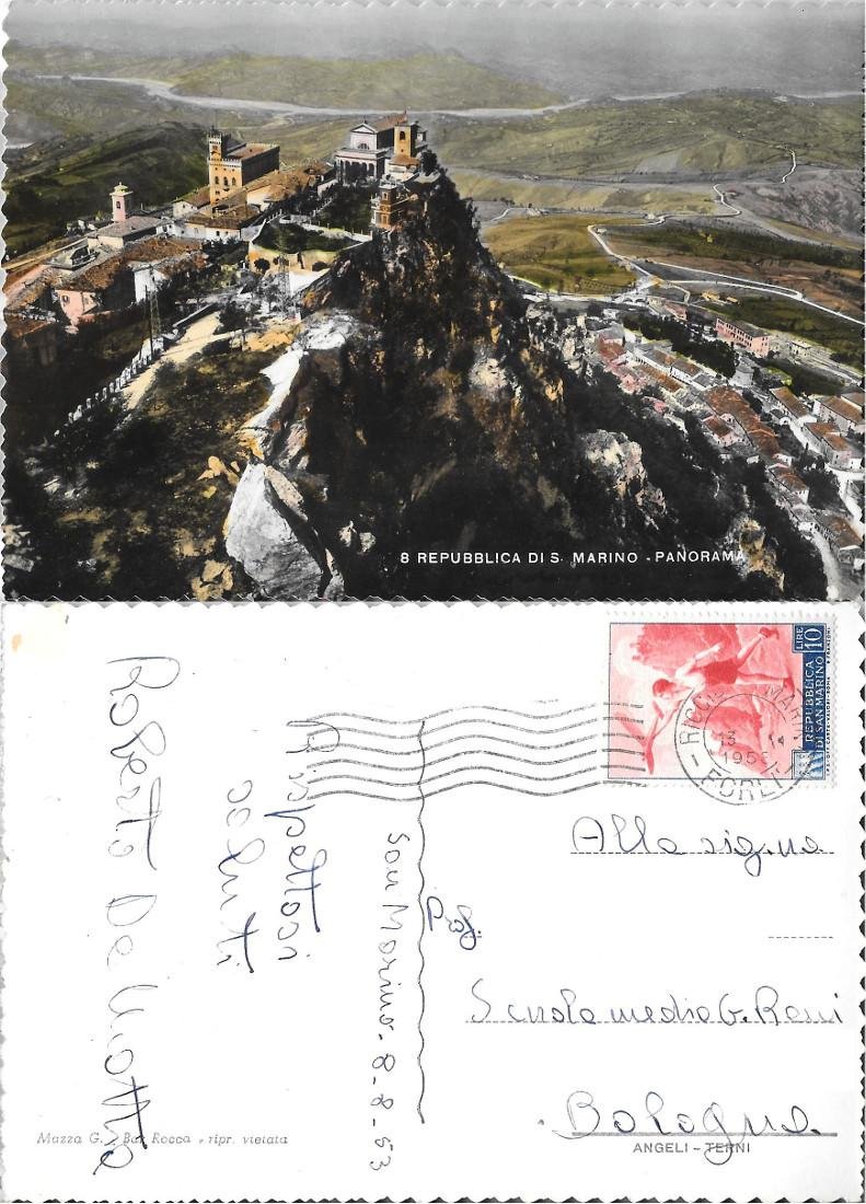 Repubblica di San Marino. Panorama. Viaggiata 1953
