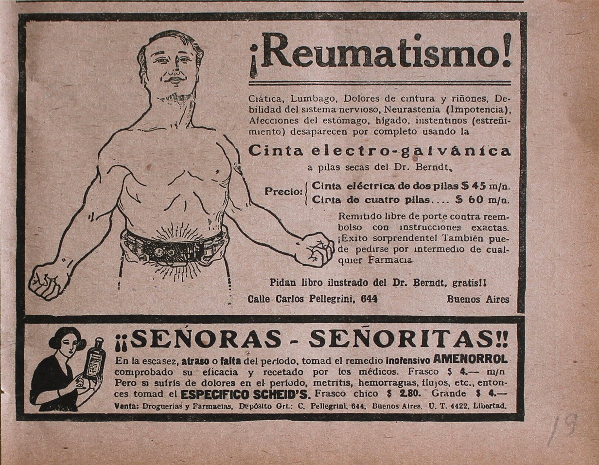 Reumatismo! Cinta electro-galvanica - Advertising 1922