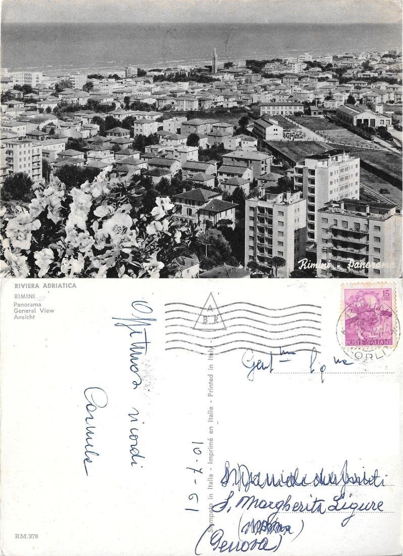 Rimini. Panorama. Viaggiata 1961