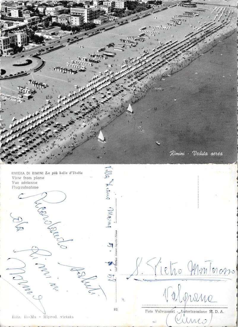 Rimini. Veduta aerea. Viaggiata 1958