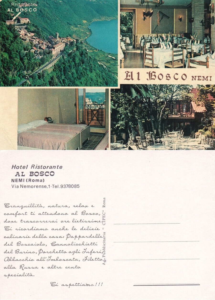 Ristorante Al bosco. Nemi (RM). Non viaggiata