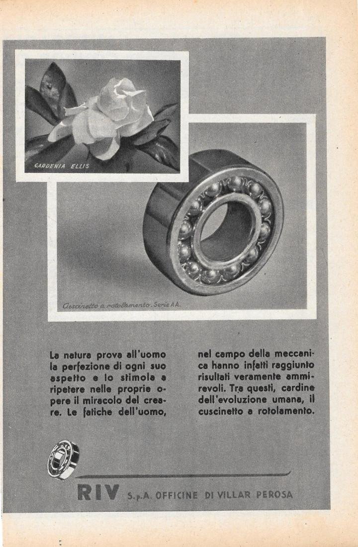 RIV SpA. Officine di Vullar Perosa. Advertising 1947