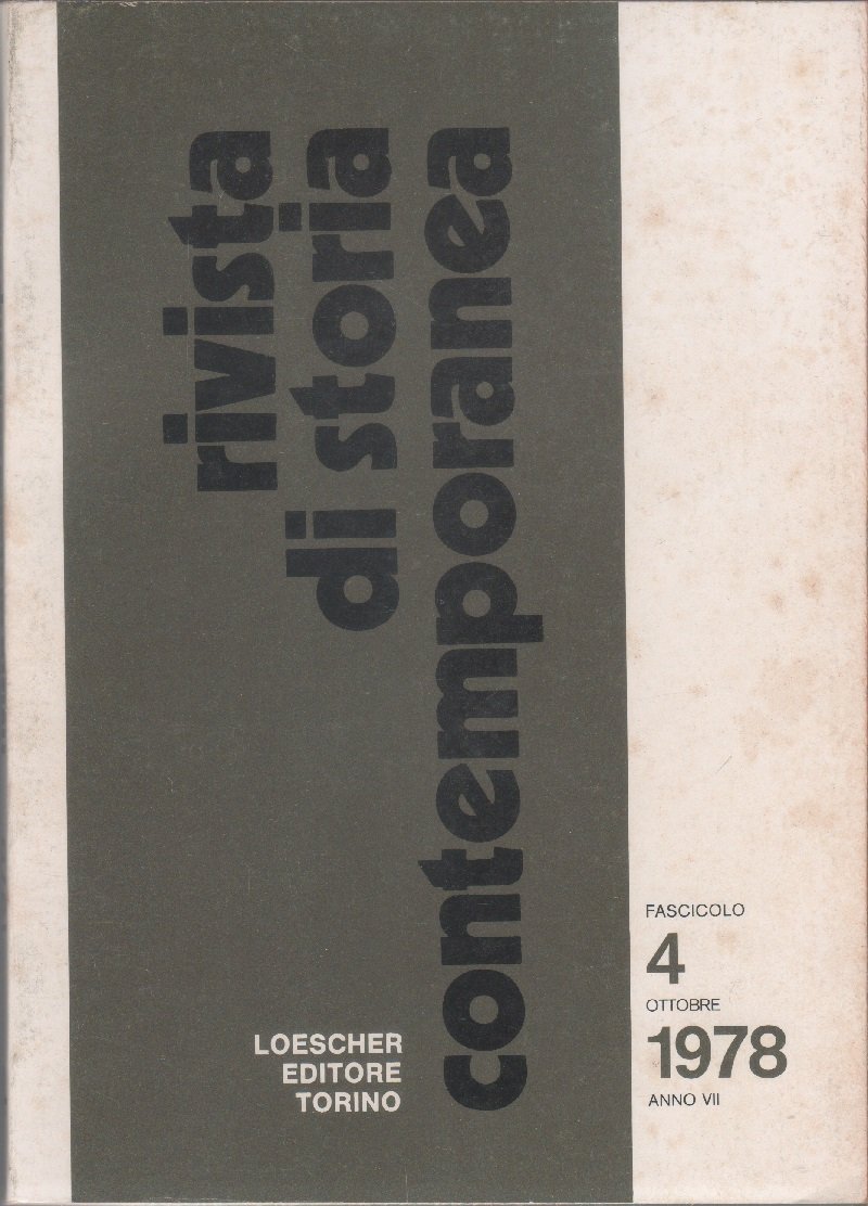 Rivista di storia contemporanea. N. 4, ottobre 1978. Anno VII | Immagine principale