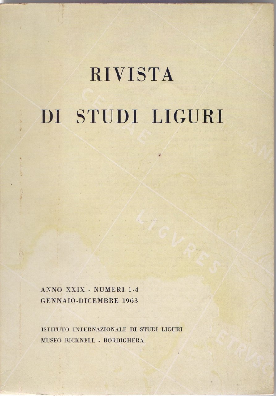 Rivista di Studi Liguri Anno XXIX Numero 1. 4 Gennaio …