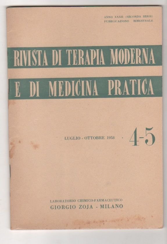 Rivista di terapia moderna e medicina pratica 4-5 (Luglio-ottobre 1958)