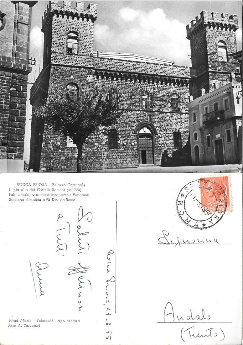 Rocca Priora. Palazzo Comunale. Viaggiata 1956