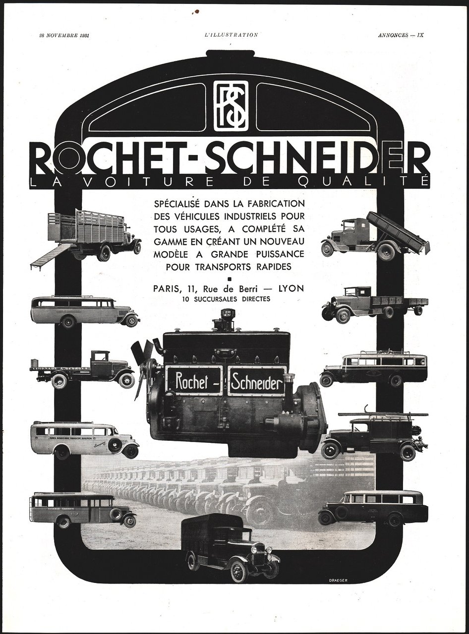 Rochet-Schneider la voiture de qualite/Lentheric. Advertising 1932