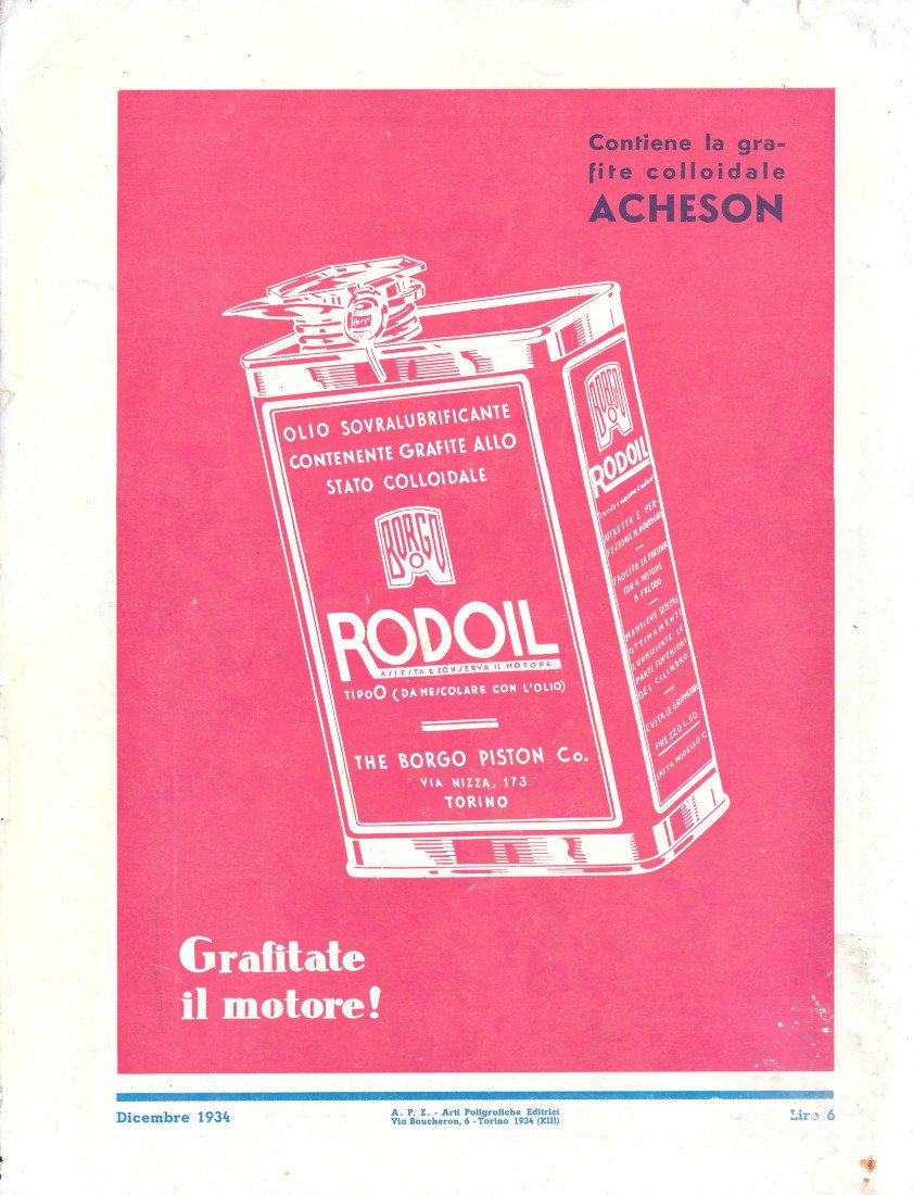 Rodoil con grafite colloidale - Advertising 1934