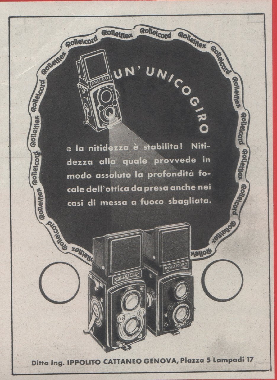 Rolleiflex, Rolleirecord. Advertising 1938