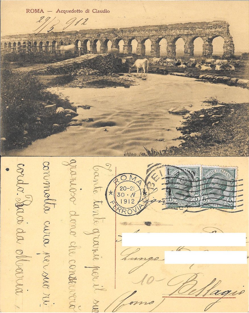 Roma. Acquedotto di Claudio. Viaggiata 1912
