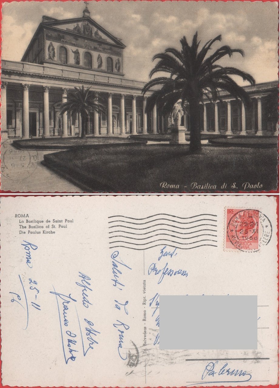 Roma. Basilica di S. Paolo. Viaggiata 1956