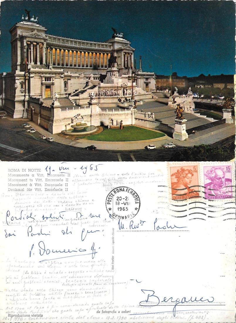 Roma di notte. Monumento a Vitt. Emanuele II. Ed Cecami. …