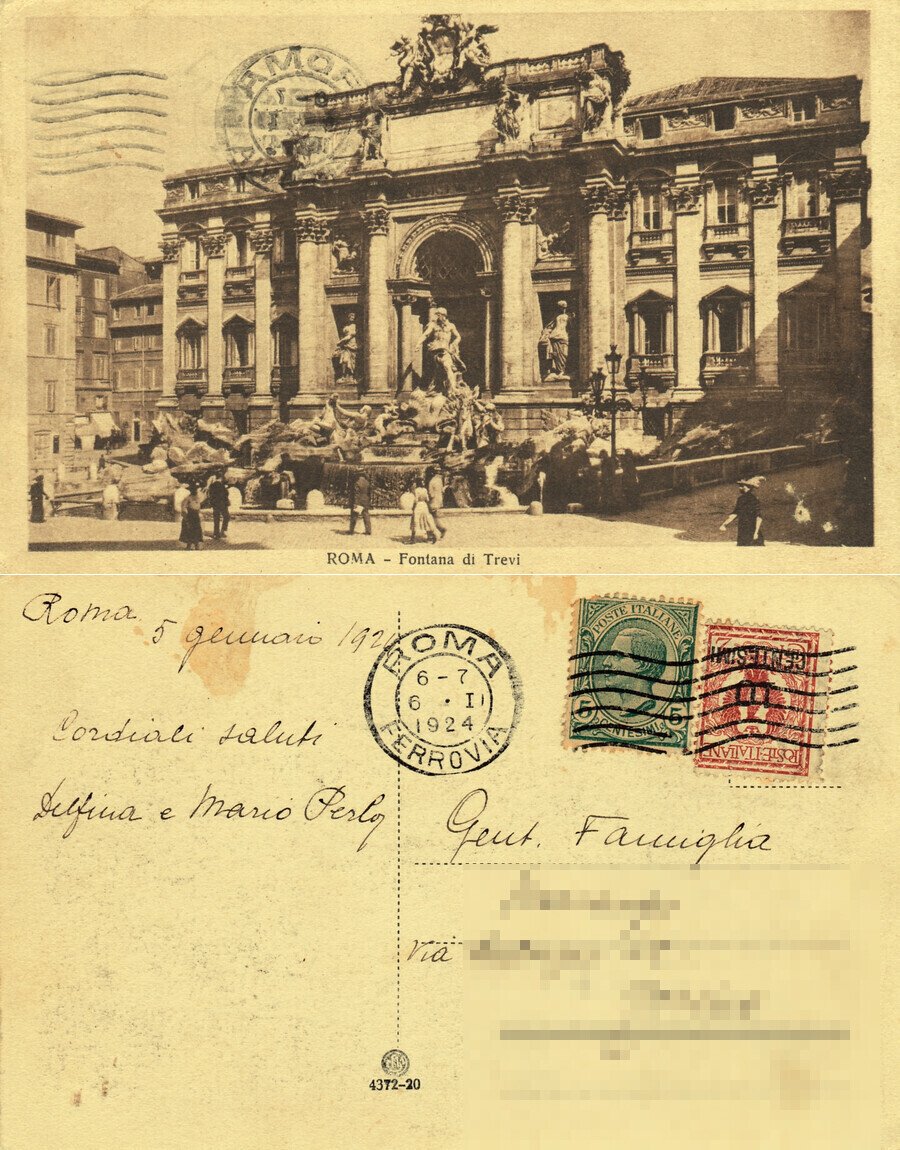 Roma. Fontana di Trevi. Viaggiata 1924