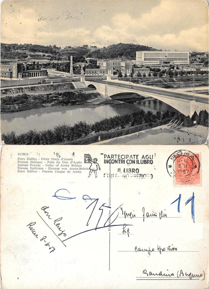Roma. Foro Italico. Ponte Duca d'Aosta. Viaggiata 1957