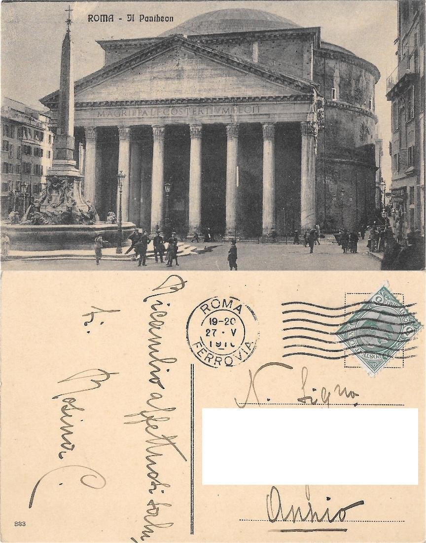 Roma. Il Pantheon. Viaggiata 1916, animata