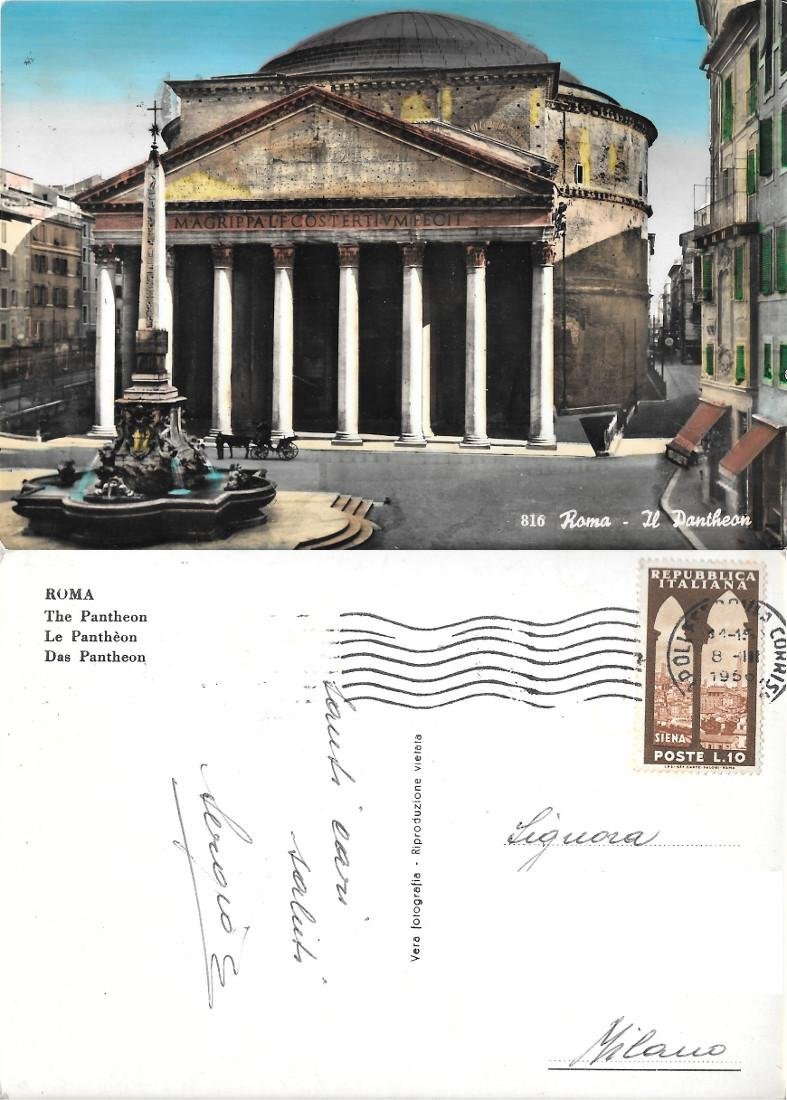 Roma. Il Pantheon. Viaggiata 1956