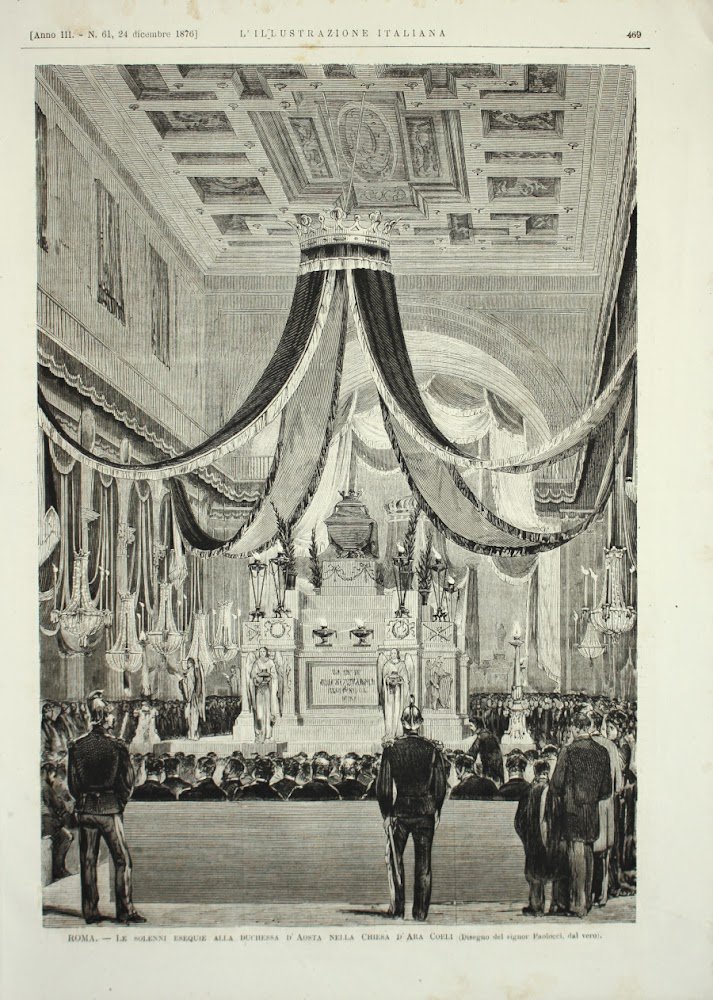 Roma. Le solenni esequie alla duchessa d'Aosta nella Chiesa dell'Ara …