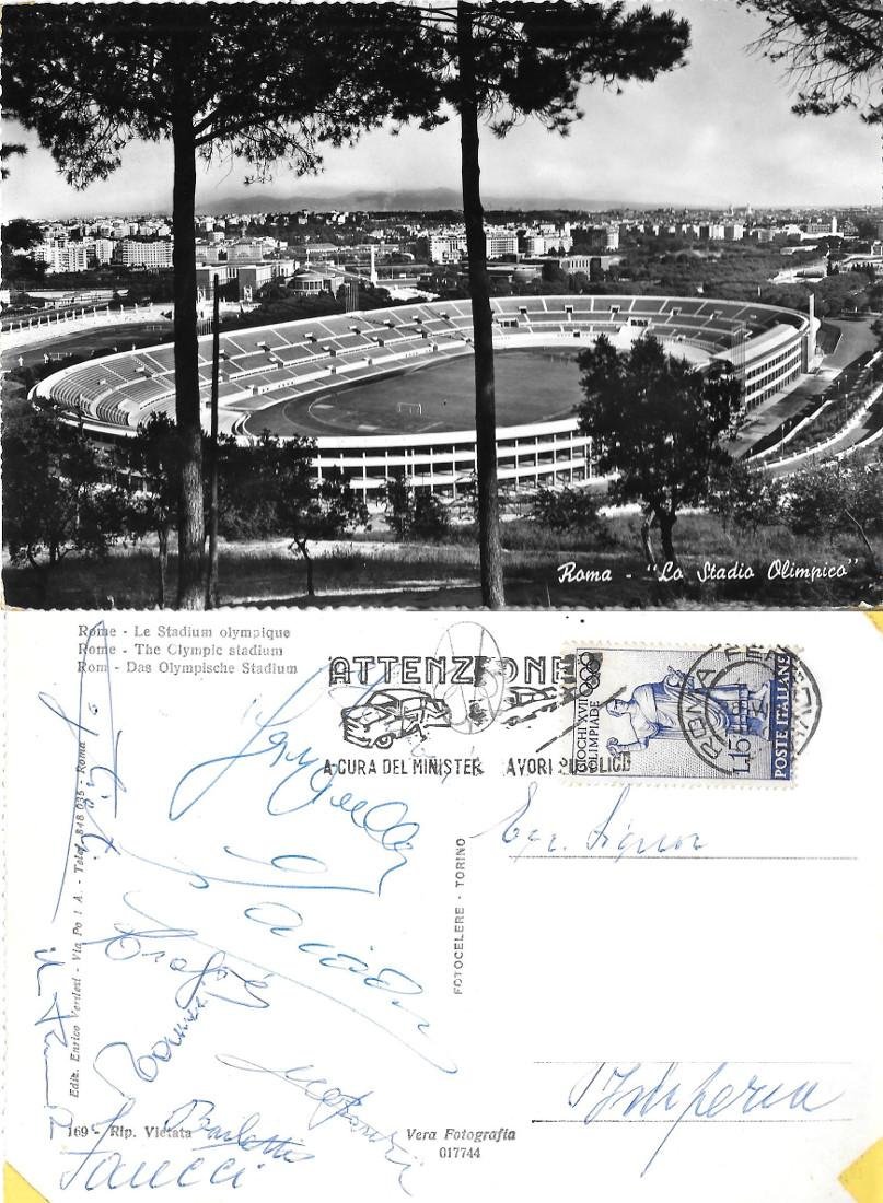 Roma. Lo Stadio Olimpico. Viaggiata 1960