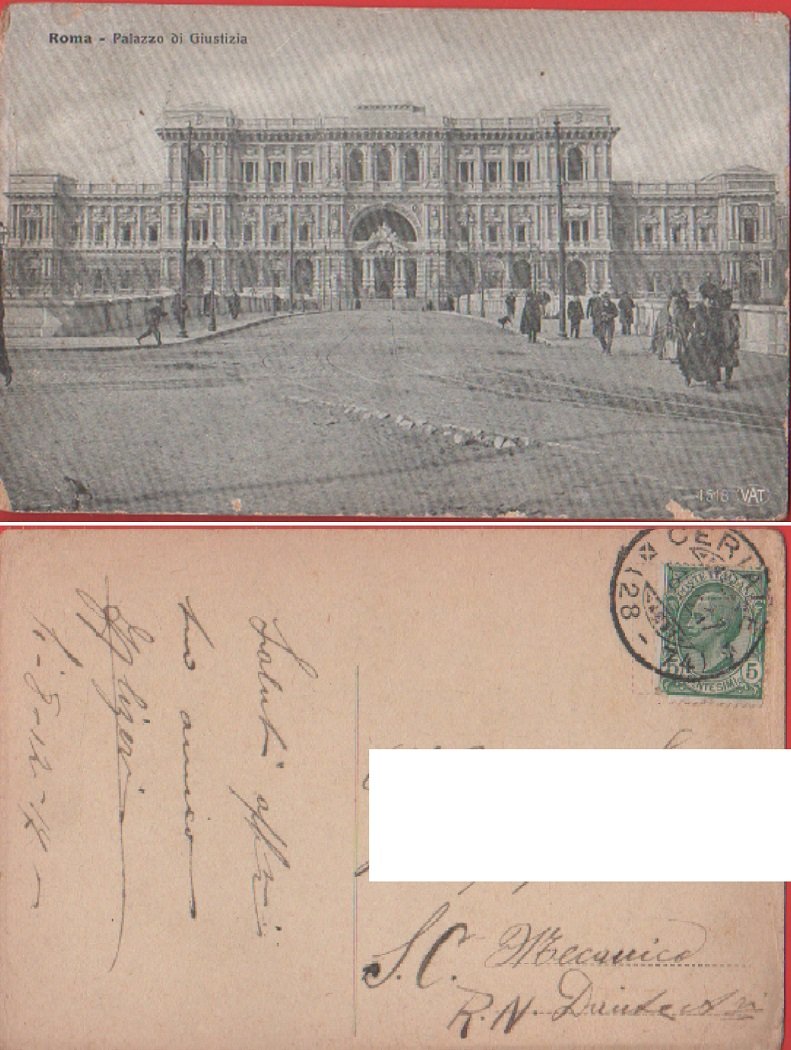 Roma. Palazzo di Giustizia - Animata. Viaggiata 1922