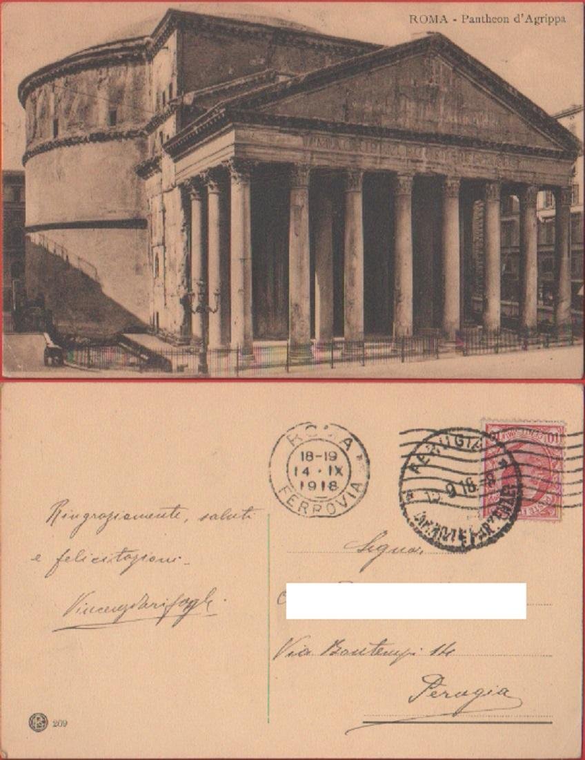 Roma. Pantheon d'Agrippa. Viaggiata 1918