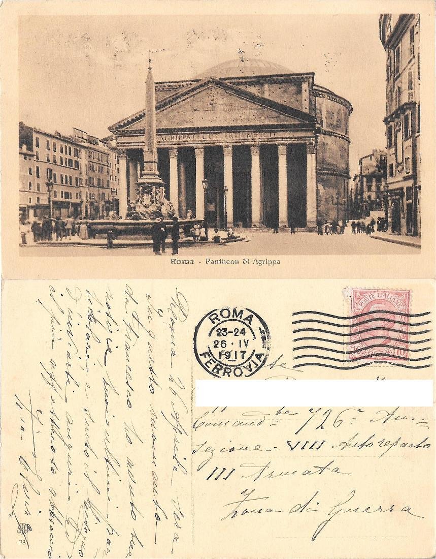 Roma. Pantheon di Agrippa. Viaggiata 1917