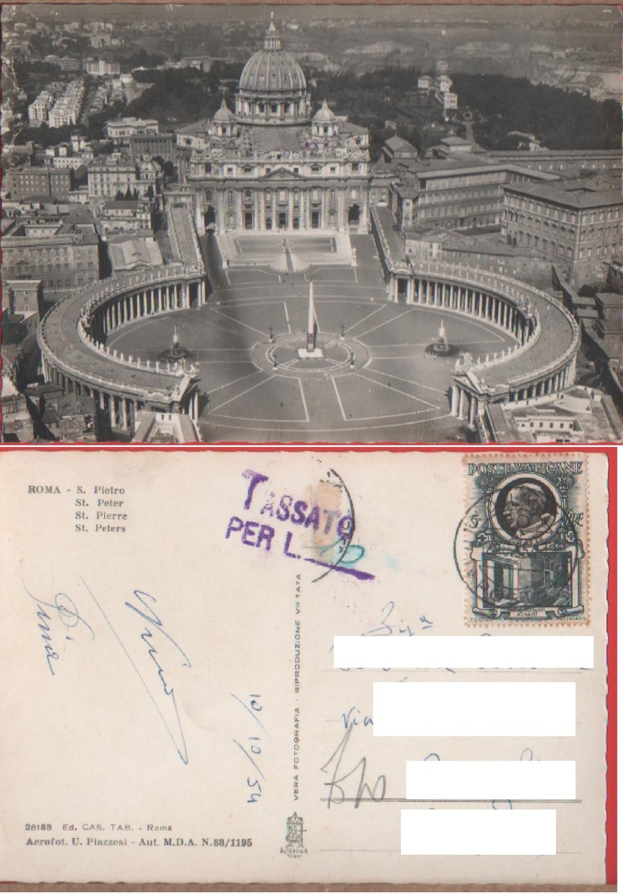 Roma. S. Pietro. Viaggiata 1954