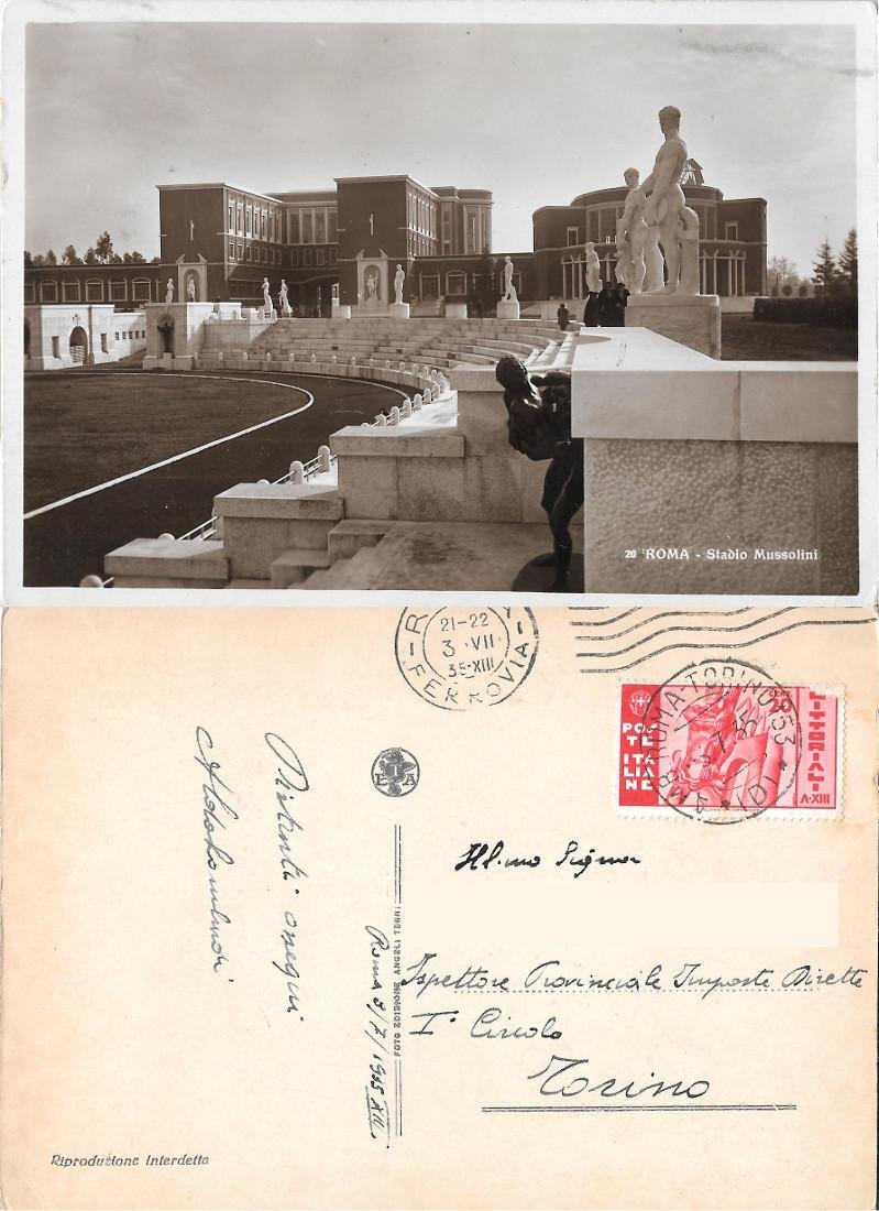 Roma. Stadio Mussolini. Viaggiata 1935