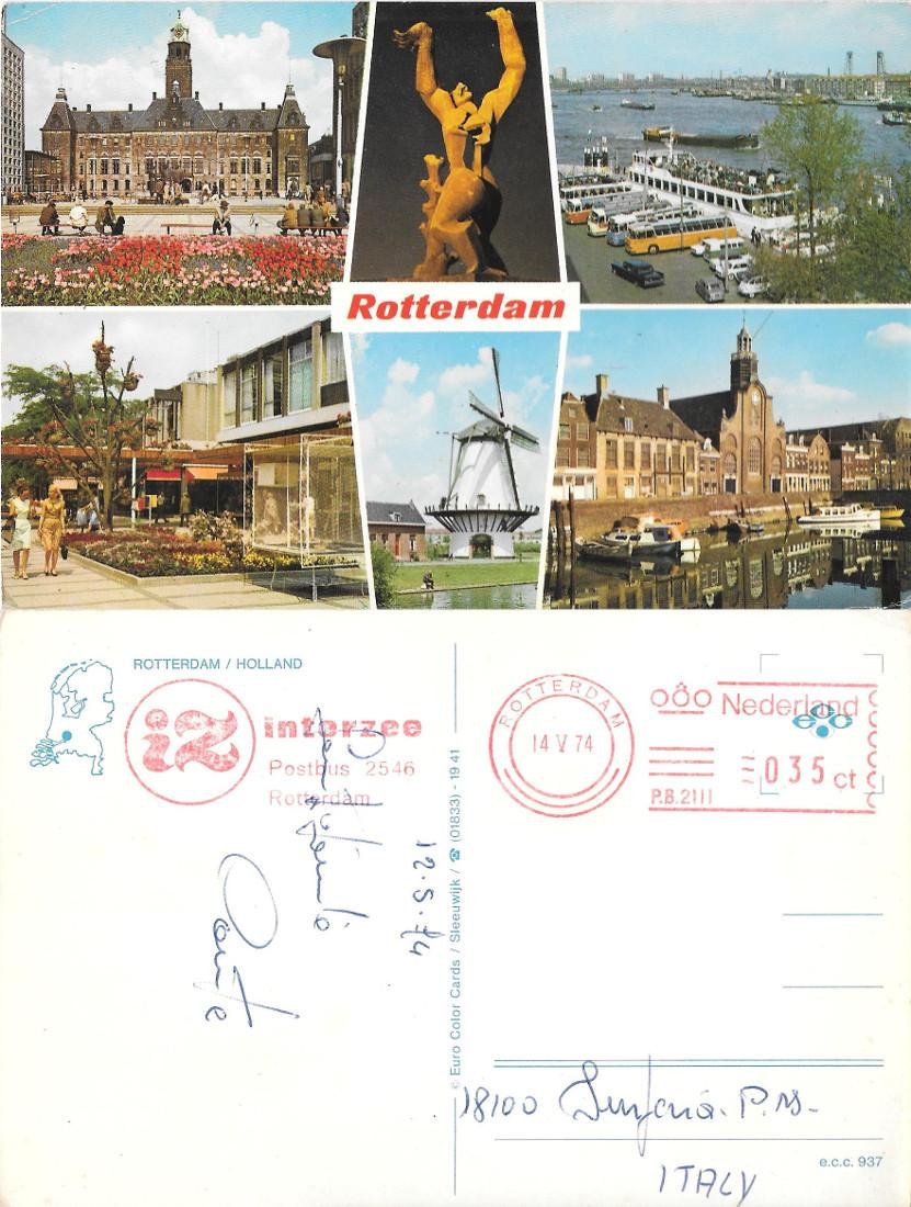 Rotterdam. Holland. Vedutine. Viaggiata 1974