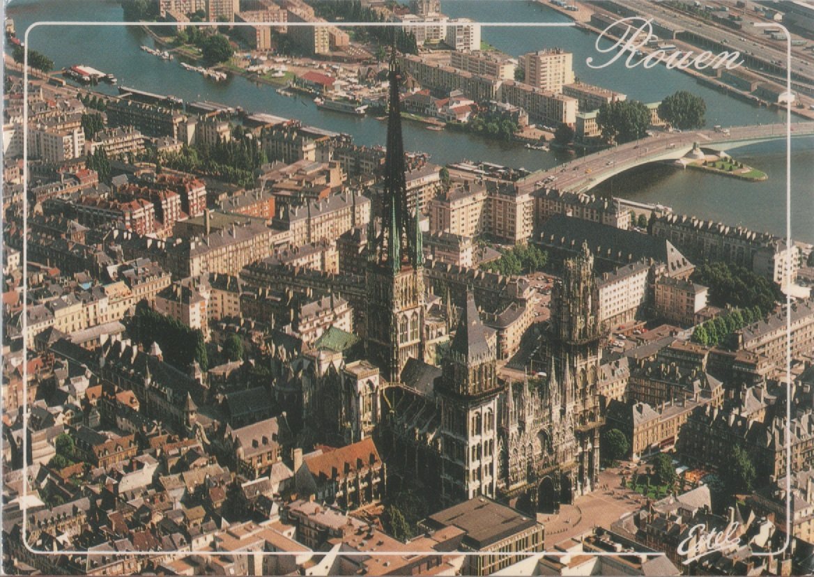 Rouen . Vue aerienne. Viaggiata 1994