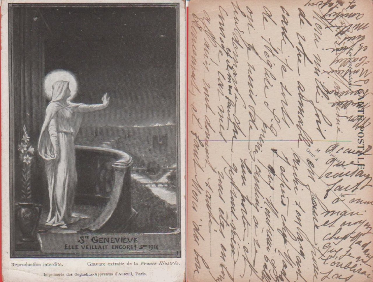 S. Genevieve. Elle veillant encore. 1settembre 1914 (Francia). Viaggiata