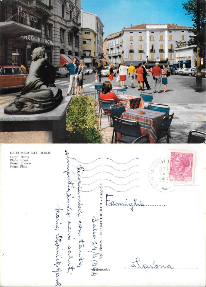 Salsomaggiore Terme. Largo Roma. Viaggiata 1974 animata