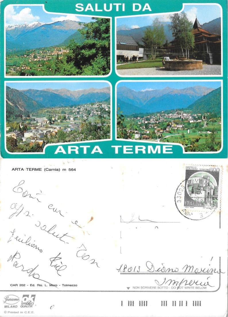 Saluti da Arta Terme. Non viaggiata