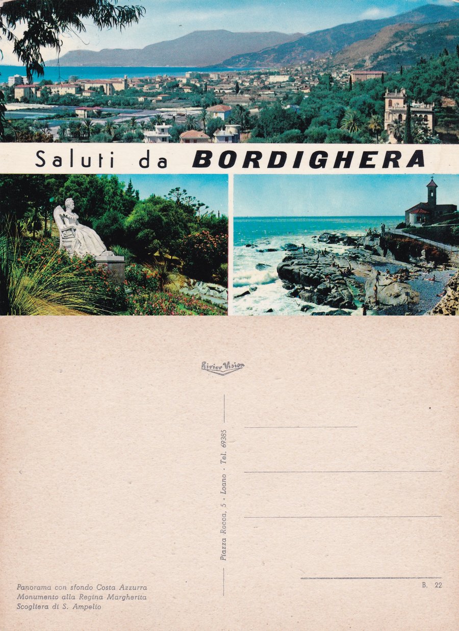 Saluti da Bordighera (IM). Non viaggiata