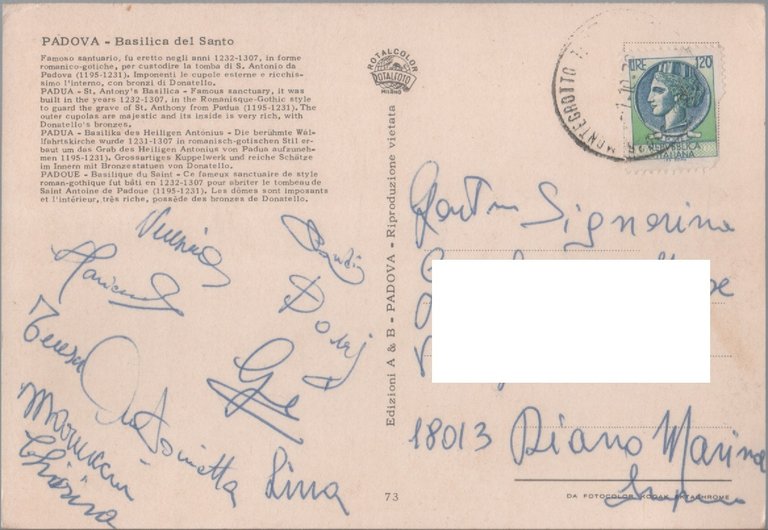 Saluti da Padova. Basilica del Santo. Viaggiata | Immagine Gallery 2