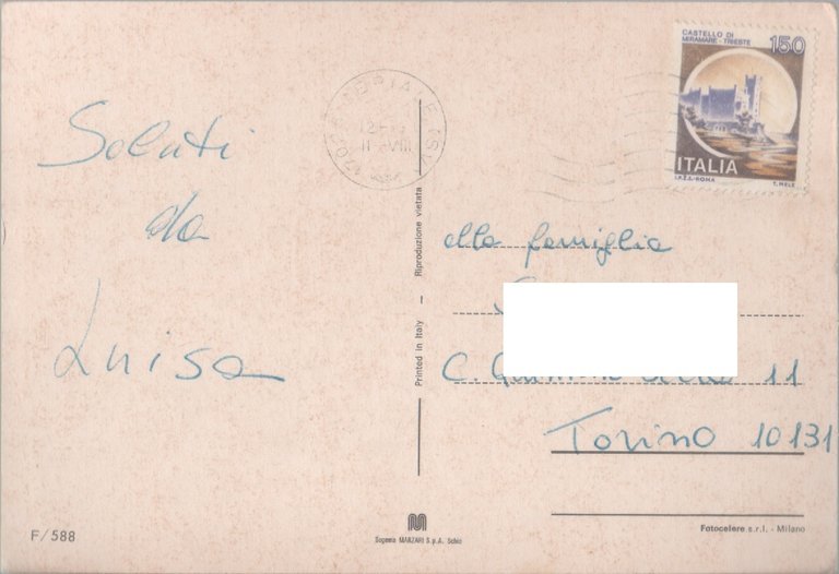 Saluti dal mare. Viaggiata