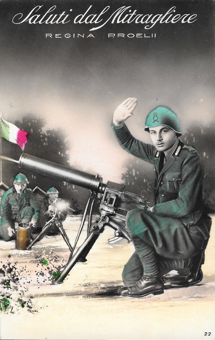 Saluti dal Mitragliere. Regina Proelii. Non Viaggiata, anno di stampa …