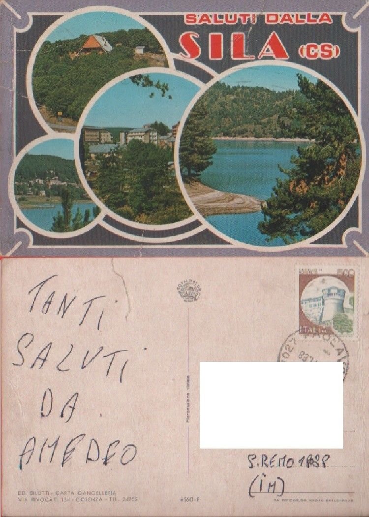 Saluti dalla Sila (CS). Viaggiata 1988
