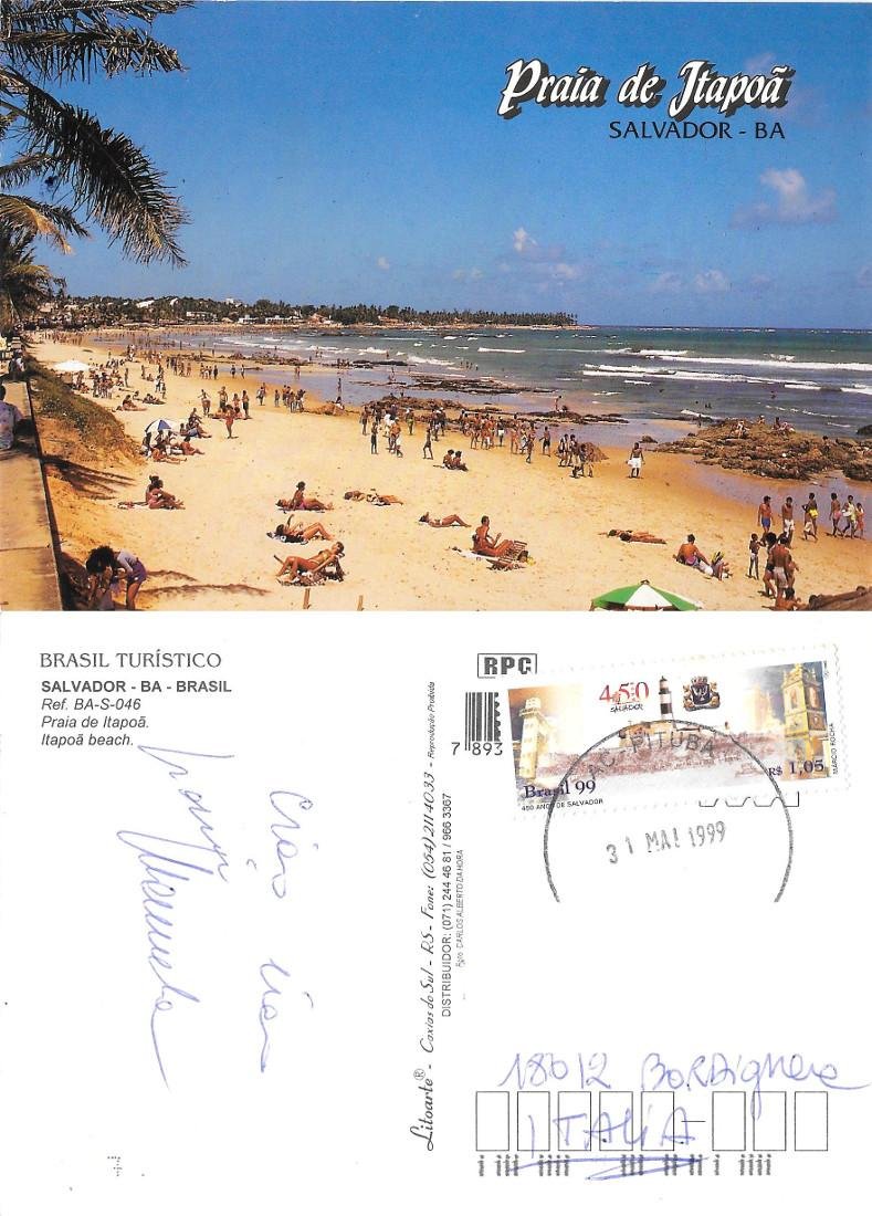 Salvador de Bahia (BRA). Praia de Itapoa. Viaggiata 1999