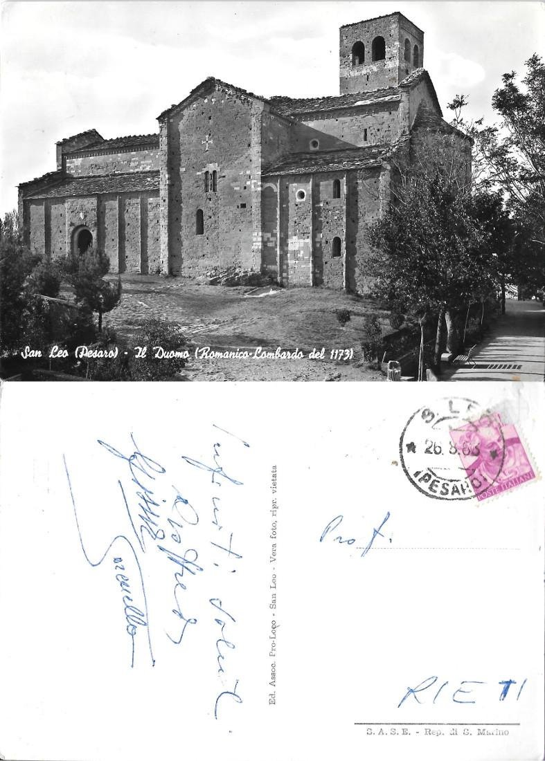 San Leo. Pesaro. Il Duomo. Viaggiata 1963