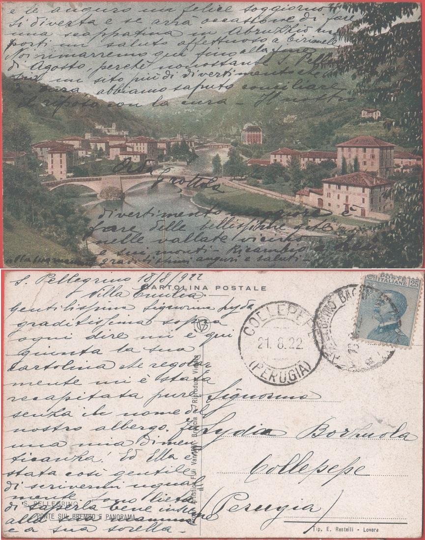 San Pellegrino (BG). Panorama. Viaggiata 1922