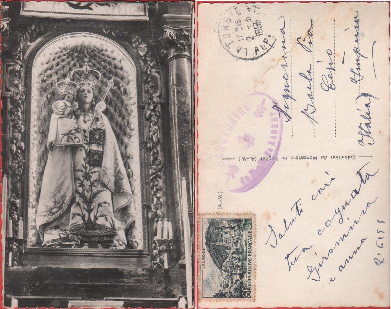 Sanctuaire de Notre-Dame de Laghet. Viaggiata 1955