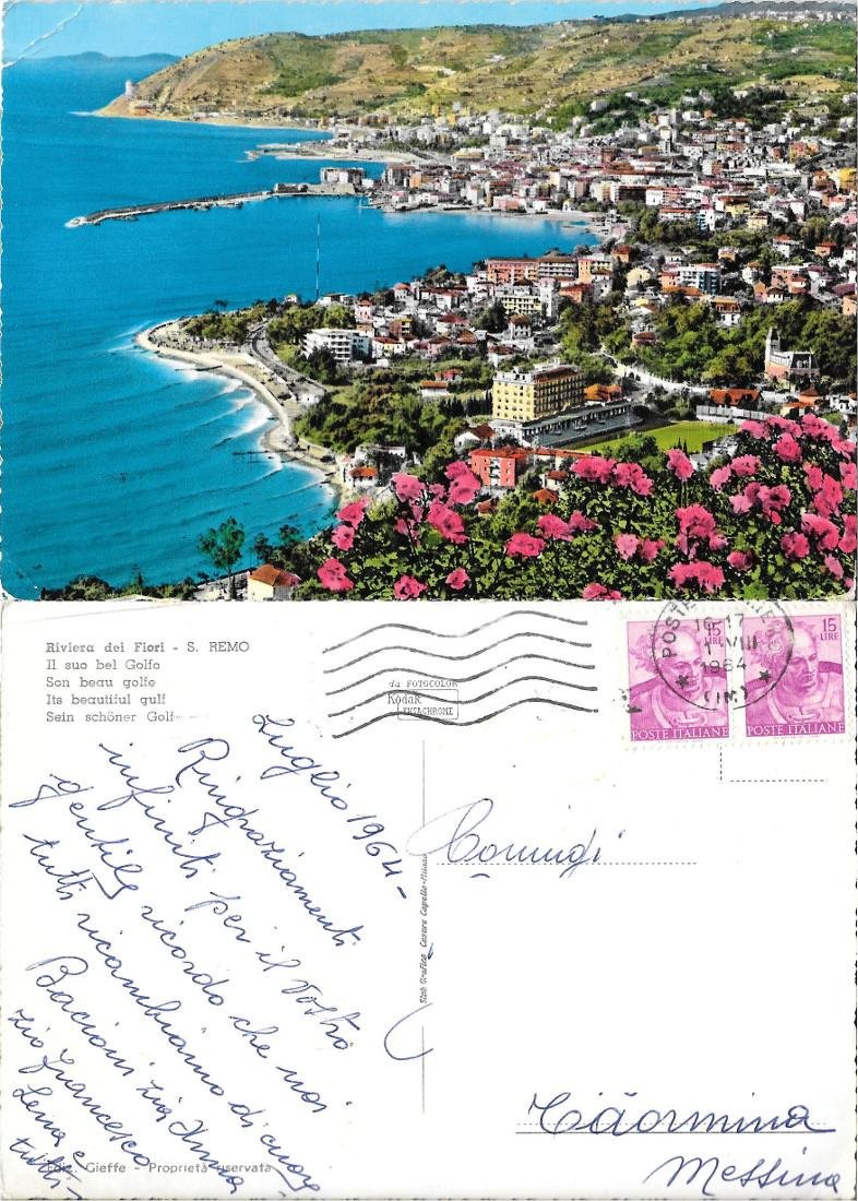 Sanremo. Il suo bel golfo. Viaggiata 1964