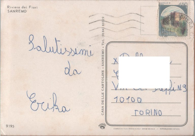 Sanremo. Viaggiata 1989 | Immagine Gallery 2