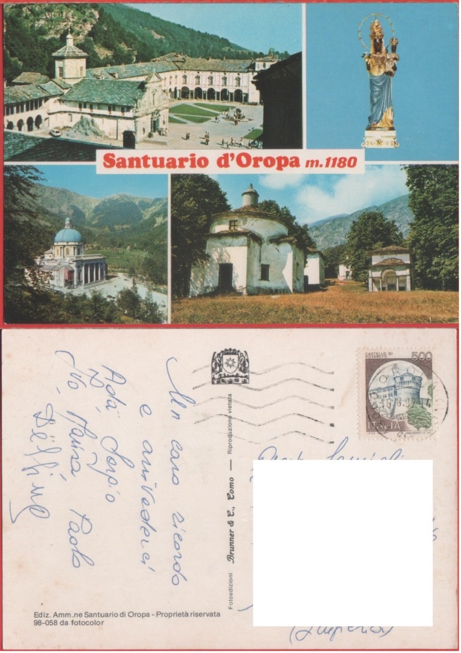 Santuario d'Oropa (BI). Viaggiata 1987