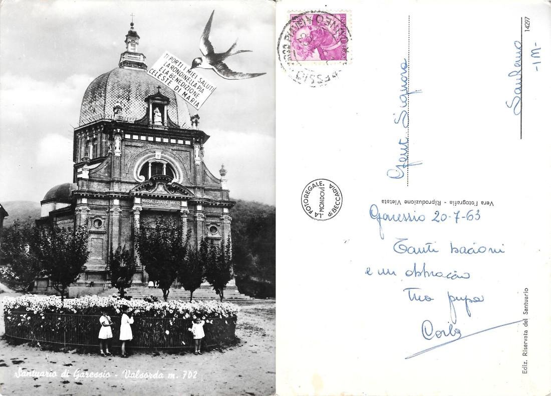 Santuario di Garessio - Valsorda. Viaggiata 1963
