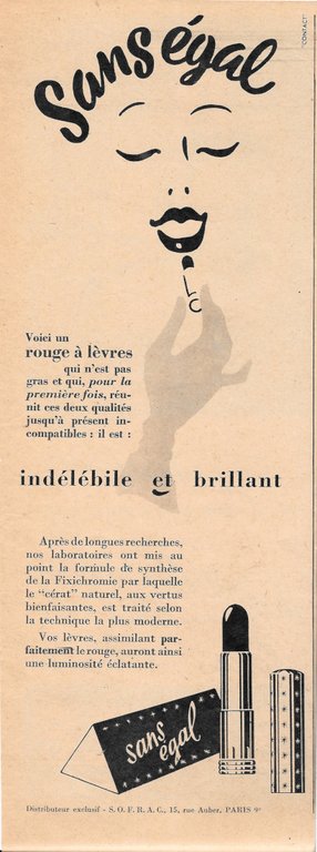 Sauzé parfumeur a Paris / Rouge à lèvres Sans égal …