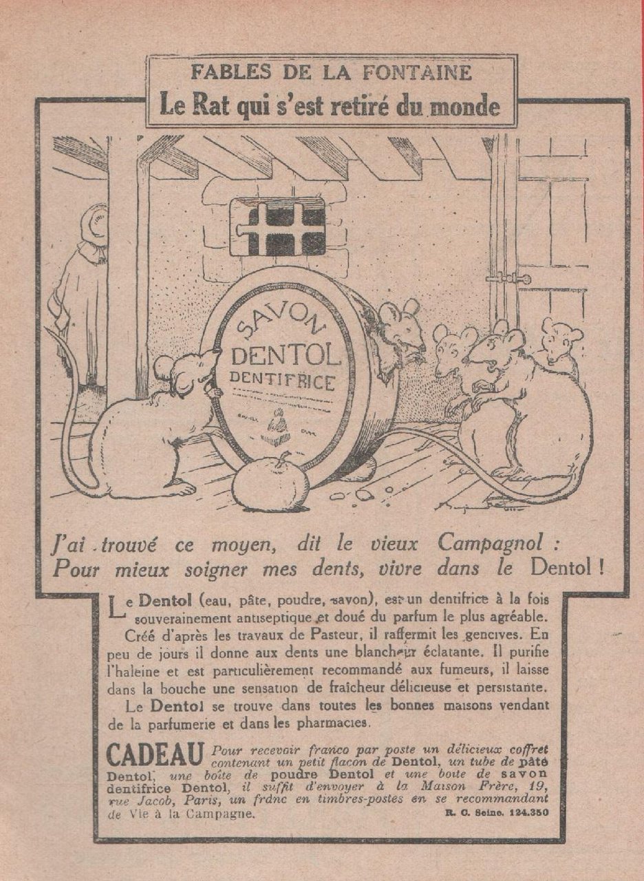 Savon Dentol dentifrice. Advertising 1924