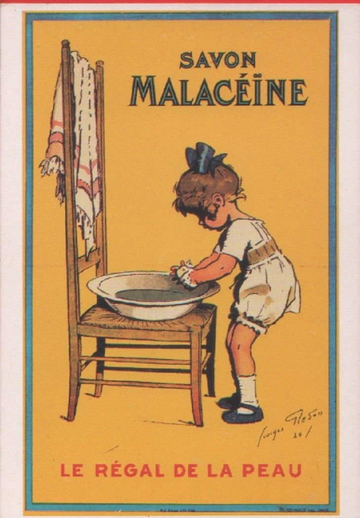 Savon Malaceine. Riproduzione manifesto d'epoca. Non viaggiata