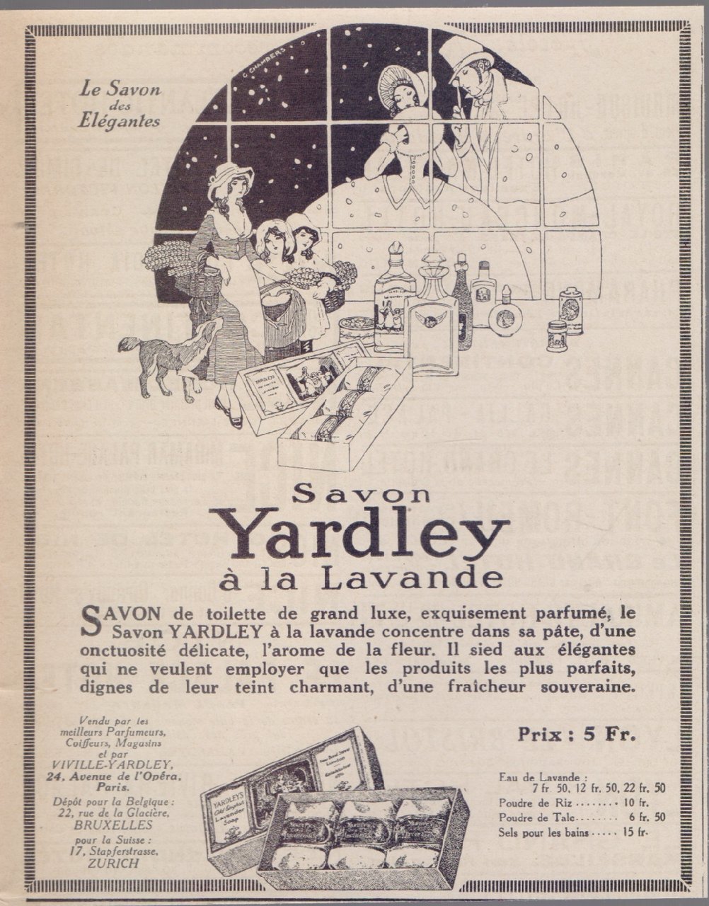 Savon Yardley a la lavande. Advertising 1926
