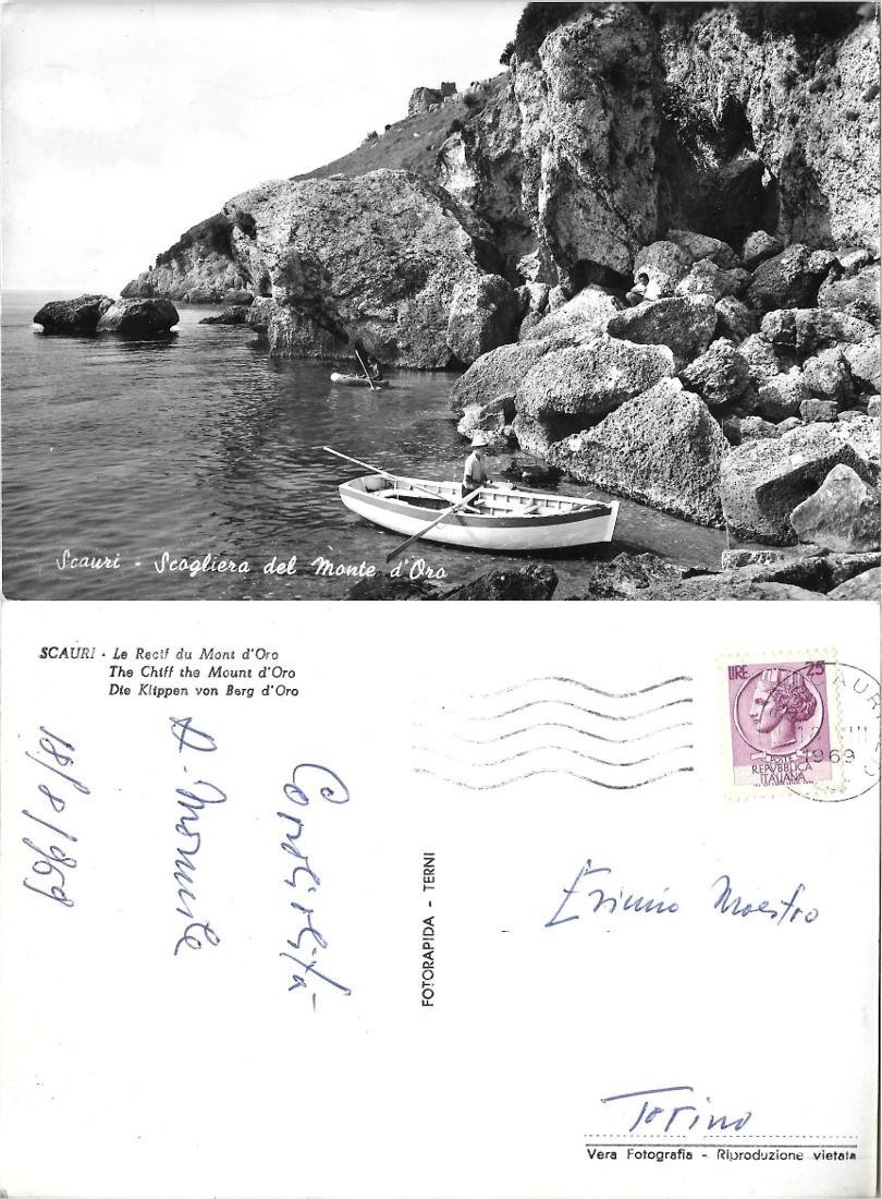 Scauri. Scogliera del M.te d'Oro. Viaggiata 1969